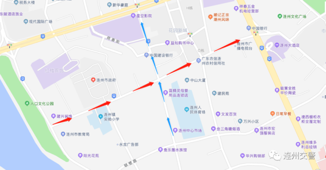 （愛民路、東山路單行線示意圖）