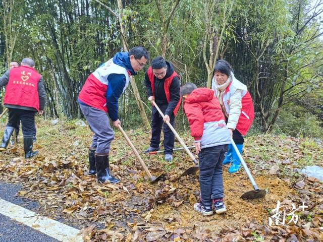 植樹現(xiàn)場(chǎng)。